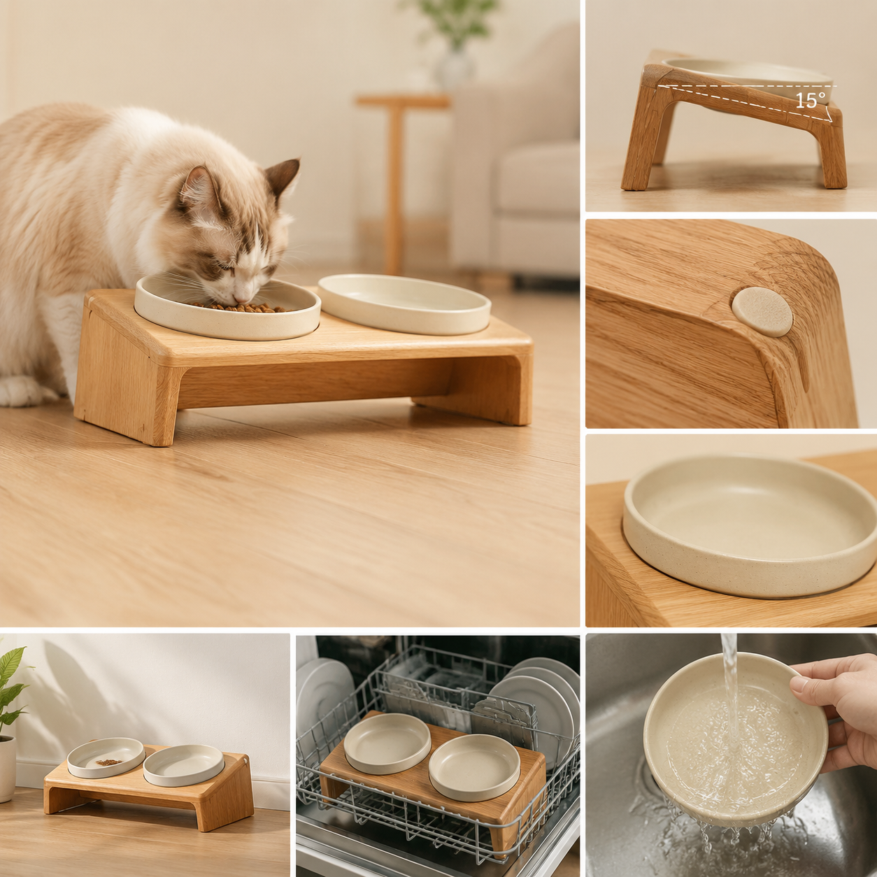 Vellumpaw™ Ergonomic Elevated Dining Console